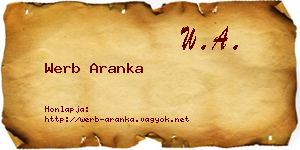 Werb Aranka névjegykártya